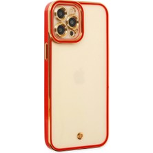 Iphone 12 Pro Max Kılıf Liva Lens Silikon - Kırmızı