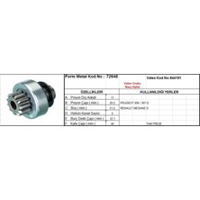 Form Metal Marş Dişlisi 11 Diş 5 Kanal Valeo Tipi Peugeot 206 307 Renault Megane Tam Freze (1 Ad )
