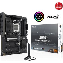 Asus B850 Max Gamıng WIFI6E Ddr5 Hdmı-Dp Pcıe 5.0 Am5 Atx Kurumsal Anakart