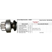 Form Metal Marş Dişlisi 12 Diş 10 Kanal Bosch Tipi Ford Transıt 2.4 Tdcı Peugeot Boxer 2.2 Hdı Tam Freze  Ds=12 Dkç=37,6 Boy=57,4 Ks=10 Bdç=12,1 Gç=52 (1 Ad )