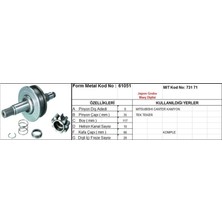 Form Metal Marş Dişlisi 9 Diş 10 Kanal Japon Tipi Mıtsubıshı Canter Kamyon Tek Teker Komple  Ds=9 Dkç=35 BOY=117 Ks=10 Gç=66 Dif=20 (1 Ad )
