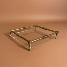 Ottolamp Dekoratif Antik Pirinç Pleksi Tepsi 26X26 cm –dekoratif Tepsi-Sunum Tepsisi-Metal Tepsi