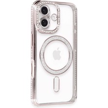 Luord - Store Iphone 16 Kılıf Joke Simli Magneticsafe Kılıf - Pembe