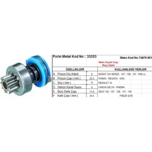 Form Metal Marş Dişlisi 9 Diş 6 Kanal Mako Tipi Tofas M124 Serce M131 Regata Uno R12 Lancıa Delta Freze Içte  Ds=9 Dkç=25,5 Boy=71 Ks=6 Bdç=11,6 Gç=44,5 (1 Ad )