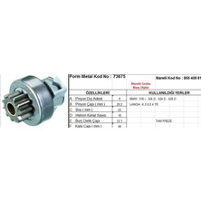 Form Metal Marş Dişlisi 9 Diş 10 Kanal Marellı Tipi Bmw 318 Tam Freze (1 Ad )
