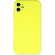 Iphone 11 Kılıf Nano Içi Kadife Silikon - Sarı