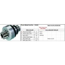 Form Metal Marş Dişlisi 8 Diş 6 Kanal Mako Tipi Fıat Palıo Sıena Weekend Az Freze Içte  Ds=8 Dkç=23,5 Boy=64 Ks=6 Bdç=11,5 Gç=44,5 (1 Ad )