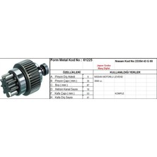Form Metal Marş Dişlisi 9diş Nıssan Levend 3.0 10KANAL Bosch Typ Ds=9 Dkç=35 Boy=87 Ks=10 Gç=53 Kds=41 (1 Ad )