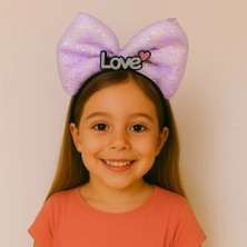 Luord - Store Mey Ithalat® LED Işıklı Love Yazılı Mor Fiyonk Taç – Kız Çocuk Parti Tacı