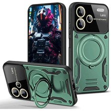 Luord - Store Xiaomi Redmi Note 13 Pro Plus Joy Lens Standlı Kapak - Koyu Yeşil