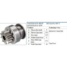 Form Metal Marş Dişlisi 9 Diş 8 Kanal Japon Tipi Renault Master Tam Freze  Ds=9 Dkç=35,5 Boy=51,5 Ks=8 Bdç=13,1 Gç=48,5 (1 Ad )