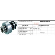 Form Metal Marş Dişlisi 9 Diş 6 Kanal Marellı Tipi Fıat 411 415 Allıs Iveco Traktor Freze Icte (1 Ad )