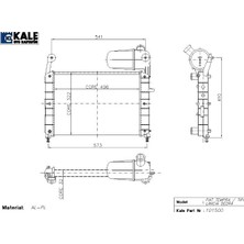 Kale Radyatör Tempra 1.6 S-Sx-Sxa 2 Sıra Al+Pl Sistem Bidonlu (496X322*32) (1 Ad )