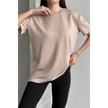 Balenbi Kadın Modal Bisiklet Yaka Basic Yarım Kollu T-Shirt 1211