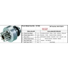 Form Metal Marş Dişlisi 8 Diş 8 Kanal Japon Tipi Hyundaı Accent Excel Sonata Nıssan Suzukı Vıtara Tam Freze  Ds=8 Dkç=28 Boy=55,5 Ks=8 Bdç=12,1 Gç=44,5 (1 Ad )