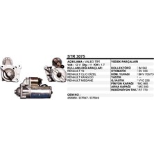 Dodo Marş Motoru 11 Diş 12V D7R Renault R19 / Clıo / Kangoo / Megane Dizel  Valeo Tip (1 Ad )