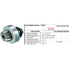 Form Metal Marş Dişlisi 10 Diş 9 Kanal Valeo Tipi Kıa 350 Hyundaı Starex Opel Movano Renault Master Tam Freze (1 Ad )
