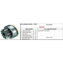 Form Metal Marş Dişlisi 12 Diş 12 Kanal Motocraft Tipi Ford Ranger Freze Az Icte  Ds=12 Dkç=37,5 Boy=47 Ks=12 Bdç=12,1 Gç=47,5 (1 Ad )