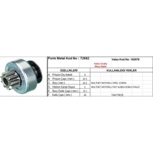 Form Metal Marş Dişlisi 9 Diş 5 Kanal Valeo Tipi Opel Corsa Fıat Albea Doblo Palıo Multıjet Tam Freze  Ds=9 Dkç=25,4 Boy=45,6 Ks=10 Bdç=12 Gç=48,2 (1 Ad )