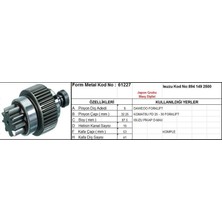 Form Metal Marş Dişlisi 9diş Isuzu D-Max Daweo Forklift-Komatsu FD25 Forklift 10KANA  Ds=9 Dkç=32,2 Boy=87,5 Ks=10 Gç=53 Kds=41 (1 Ad )