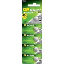 Luord - Store Gp 186 LR43 AG-12R 1.5 Volt Alkalin Düğme Pil 5'li Paket