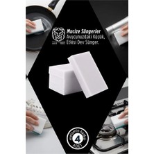 Luord - Store Mey Ithalat® 4’lü Melamin Katkılı Ultra Güçlü Mucize Leke Silici Sünger Seti 722894