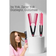 Luord - Store Mey Ithalat® Manuel V Tipi Keratin Saç Düzleştirici – Isısız, Taraklı Saç Maşası  Pratik ve Taşınabilir 722360
