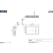 Kale Kalorifer Radyatörü Ford Transıt V184 Klimasız 2 Sıra Alüminyum Brazing Sistem (1 Ad )