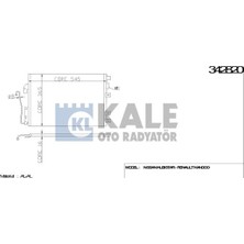 Kale Klima Radyatörü Renault Kangoo / Express 97+ 1.2 / 1.2 16V / 1.5 Dci / 1.6 16V / 1.9 Dci M () Al/al (1 Ad )