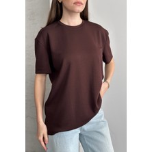 Balenbi Kadın Modal Bisiklet Yaka Basic Yarım Kollu T-Shirt 1211