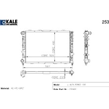 Kale Radyatör Alfa Romeo 156 1.6 I Ts / 1.8 I Ts / 2.0 I 1 Sıra Alüminyum Brazing Sistem (1 Ad )