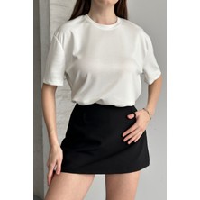 Balenbi Kadın Modal Bisiklet Yaka Basic Yarım Kollu T-Shirt 1211