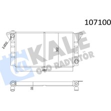 Kale Bakır Radyatör Renault R12 Tl/tx/stw Toros 2 Sıra Pa Sistem (1 Ad )