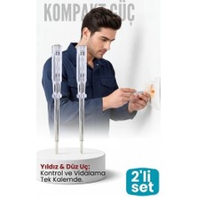 Luord - Store Mey Ithalat® 2'li Set Elektrik Kontrol Kalemi Tornavida Yıldız Düz Uçlu