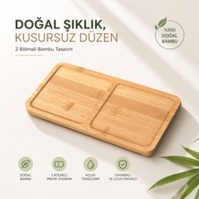 Tunay Iki Bölmeli Kare Bambu Yağdanlık Altı
