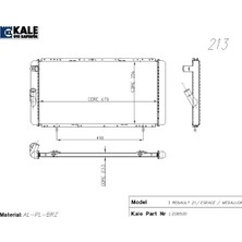 Kale Radyatör Renault R21 Opt/mngr/conc 1 Sıra Alüminyum Brazing Sistem (1 Ad )