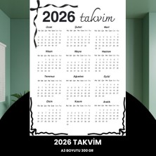 Takvim 2026 Premium A3 300 gr Dijital Baskı Siyah Kurdele