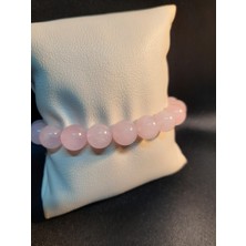 Mryart Pembe Renk Kuars Taşı Doğal Taş Bileklik 13MM