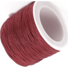 Paraşüt Ipi, Bileklik-Kolye Örgü Ipi 1 mm 50 Metre Bordo