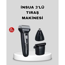 Luord - Store Mey Ithalat® Insua 3’lü Tıraş Makinesi – 3 Farklı Kesim Başlığı, Güçlü Motor, 60 Dakika Kullanım
