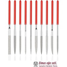 Luord - Store Mey Ithalat® 10'lu Profesyonel Elmas Eğe Seti | Hassas Metal Ahşap Cam Işleme Törpüsü 722921