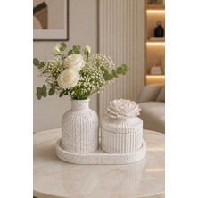 Rona Store Lisahome Modern Dekoratif Vazo&tepsi Seti El Yapımı Premium Tasarım