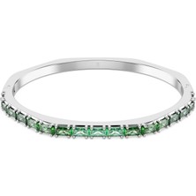 Swarovski Matrix Bangle Bileklik Baget Kesim Yeşil Rodyum Kaplama L