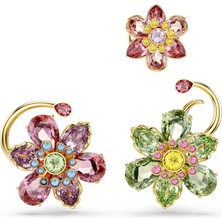 Swarovski Idyllia Earcuff Set (3) Asimetrik Dizayn Karişik Kesim Çiçek Çok Renkli Altin Rengi Kaplam