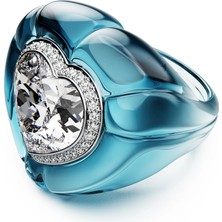 Swarovski Dulcis Kokteyl Yüzük Kalp Kesim Pavé Kalp Mavi 58