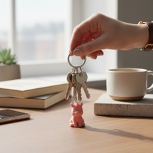 Major Hobi Sevimli Unicorn Anahtarlık - Modern Çanta Aksesuarı ve Hediye Figür - Pembe