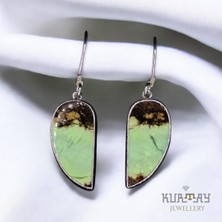 KURTAY JEWELLERY Lemon Chrysoprase Taşlı Gümüş Küpe