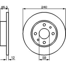 Bosch Ön Fren Diski Fıat Uno 70 (240.5X12X4DL) (2 Ad )