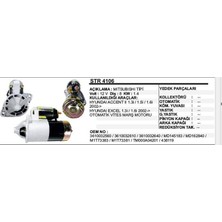 Dodo Marş Motoru 8diş 12V Hyundaı Accent/elantra Otom.vites  Mıtsubıshı Tip (1 Ad )