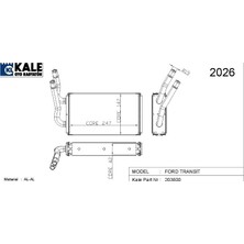 Kale Kalorifer Radyatörü Ford Transıt V347 06-14  (2.2/2.4/3.2 Lt) 2 Sıra Alüminyum Brazing Sistem (1 Ad )